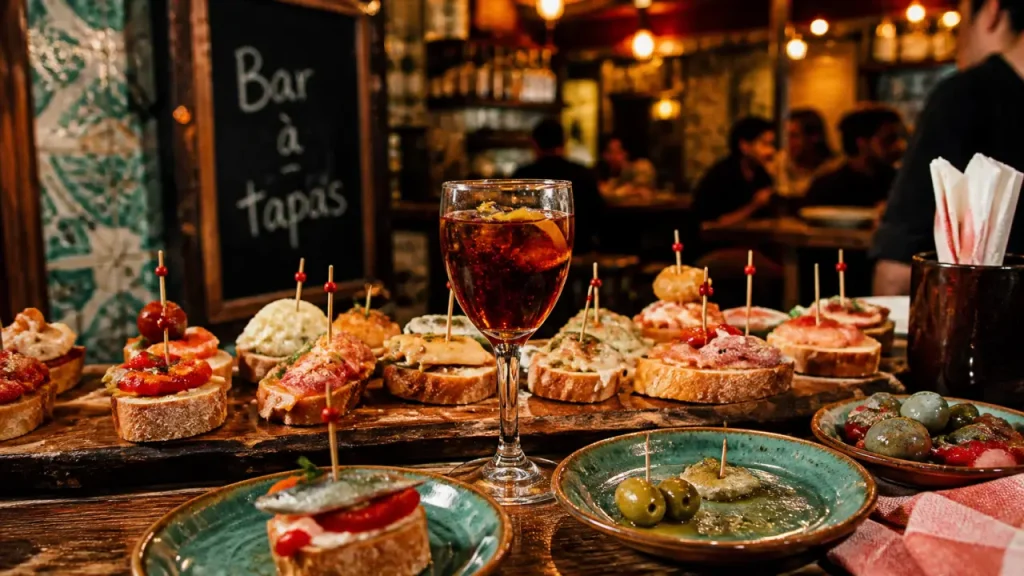 bar à tapas à barcelone : montaditos et vermut au comptoir