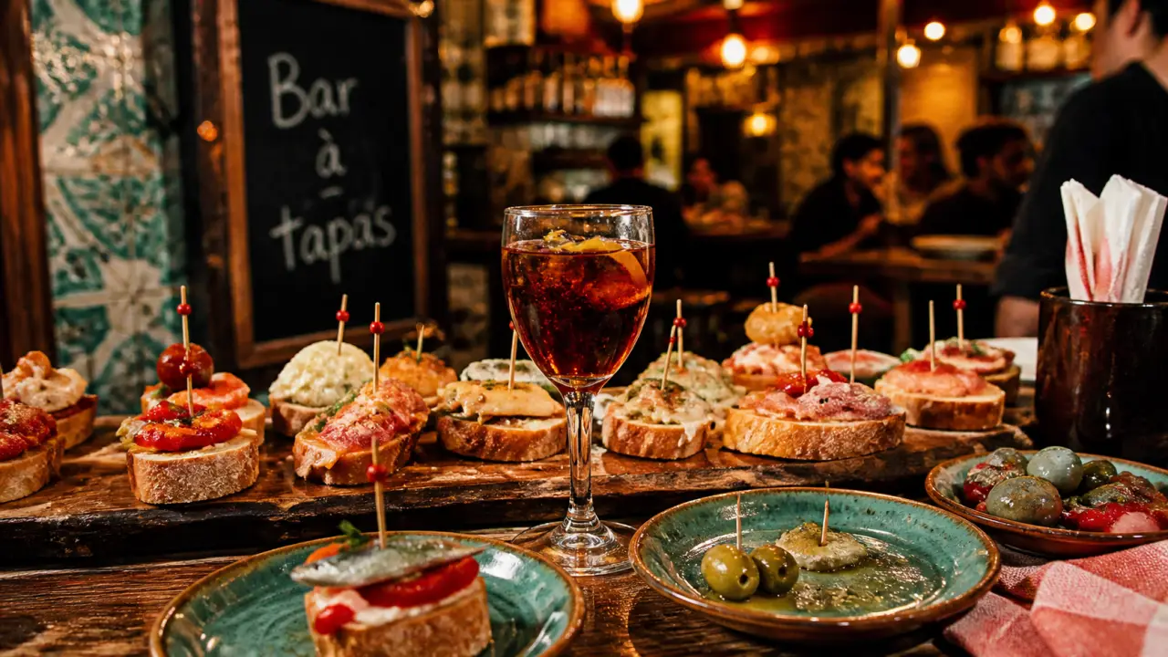bar à tapas à barcelone : montaditos et vermut au comptoir