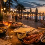 Beach club barcelone, terrasse sur la mer, ambiance rooftop