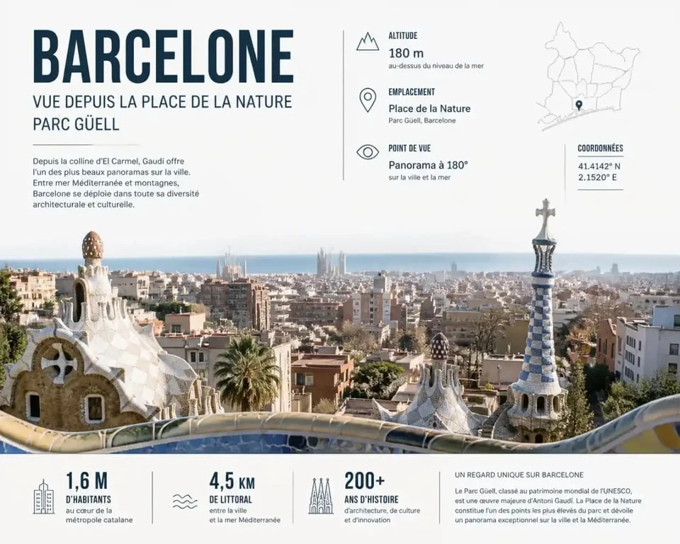 Vue panoramique depuis le Parc Güell Barcelone
