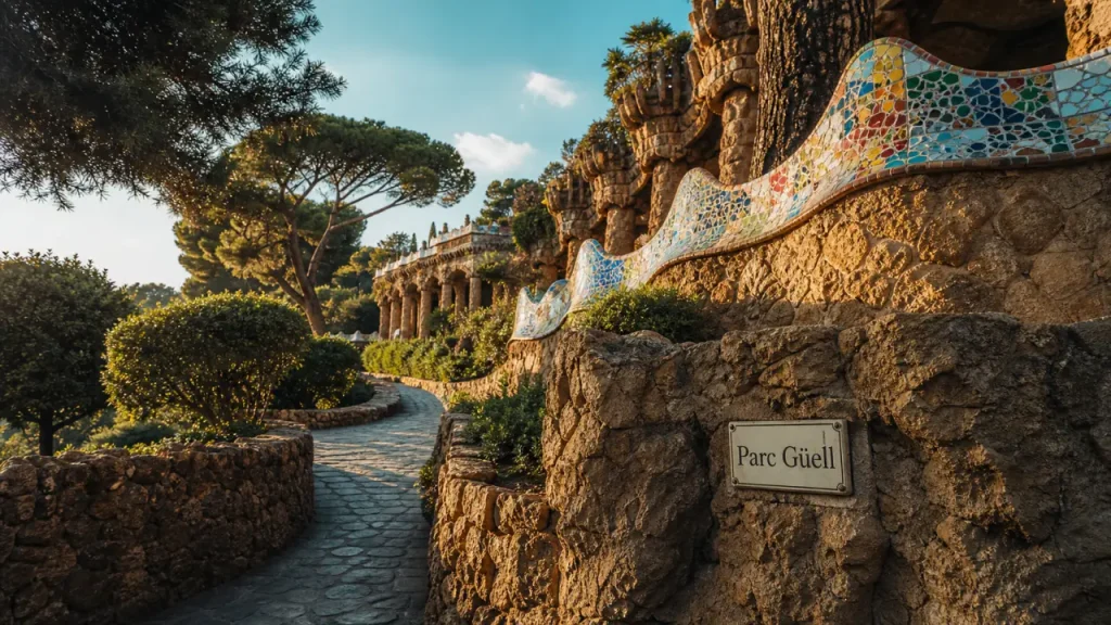 Jardin à visiter à Barcelone : Parc Güell, vues et sentier loin de la foule