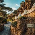 Jardin à visiter à Barcelone : Parc Güell, vues et sentier loin de la foule