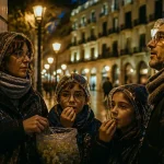 Nouvel an à Barcelone en famille : une famille mange des 12 raïms à Gràcia