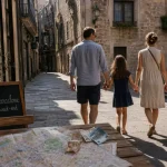 Que faire barcelone week-end : famille marche à pied dans le Barri Gòtic