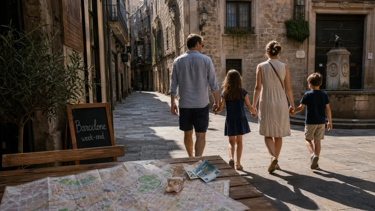 Que faire barcelone week-end : famille marche à pied dans le Barri Gòtic