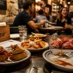 Tapas tour barcelone : bar à tapas dans le quartier Gothique, pintxos et vermouth