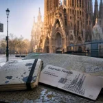 Visiter barcelone en 2 jours : billet Sagrada Familia sur banc à Barcelone