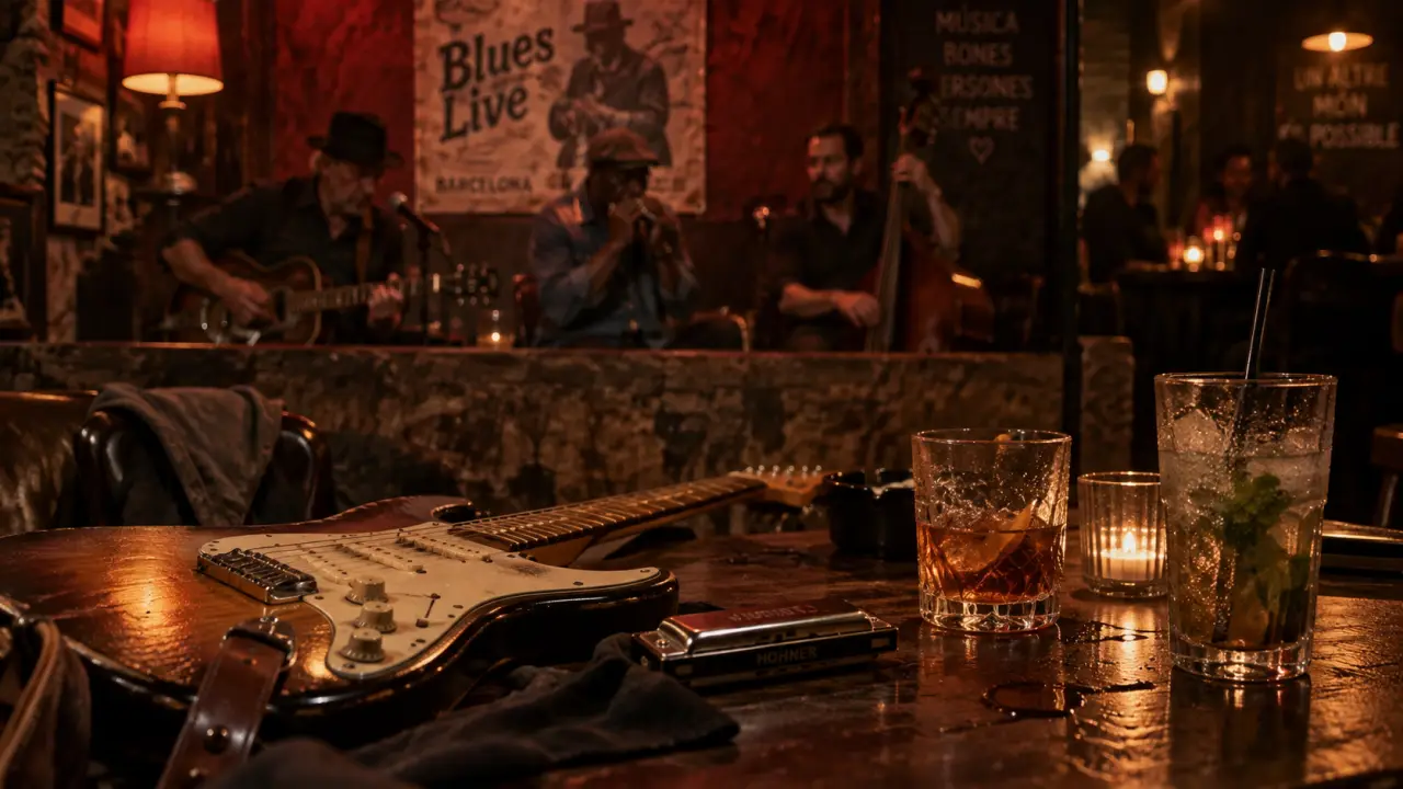 Clubs et bars de blues à Barcelone : guitare et harmonica en concert