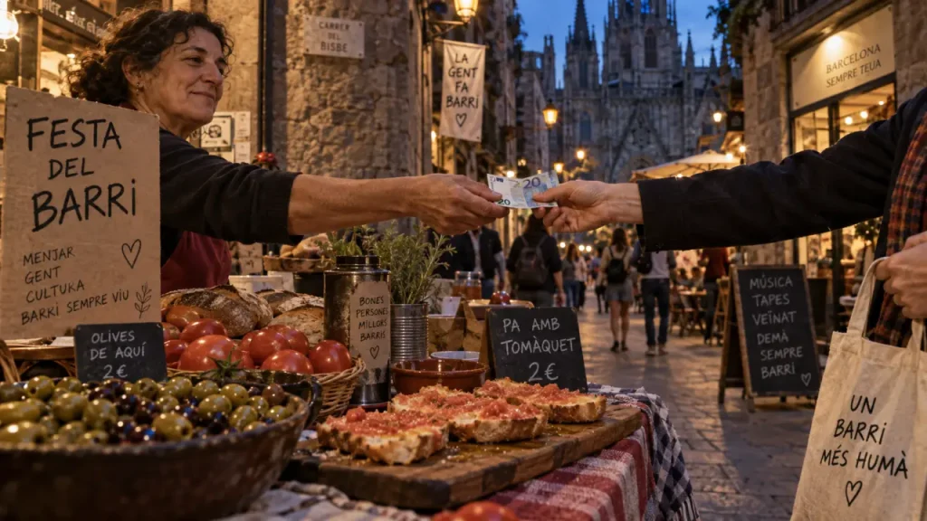 La culture de Barcelone : marché Festa del Barri en centre-ville