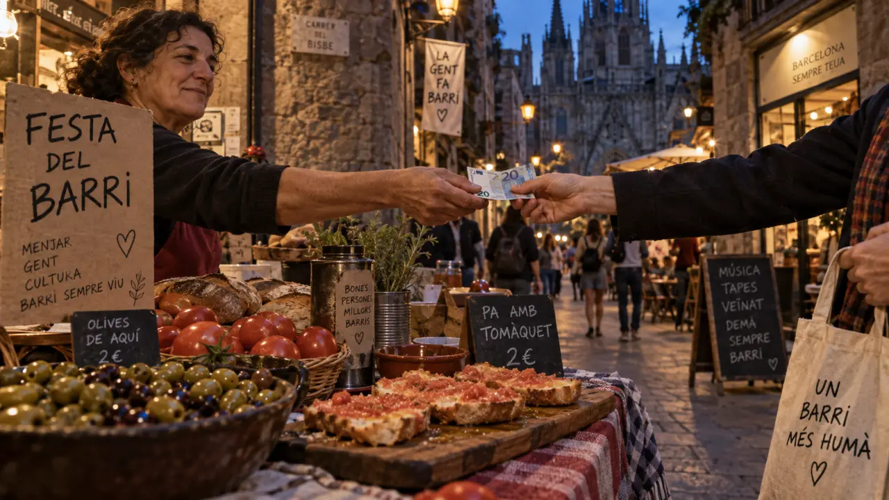 La culture de Barcelone : marché Festa del Barri en centre-ville