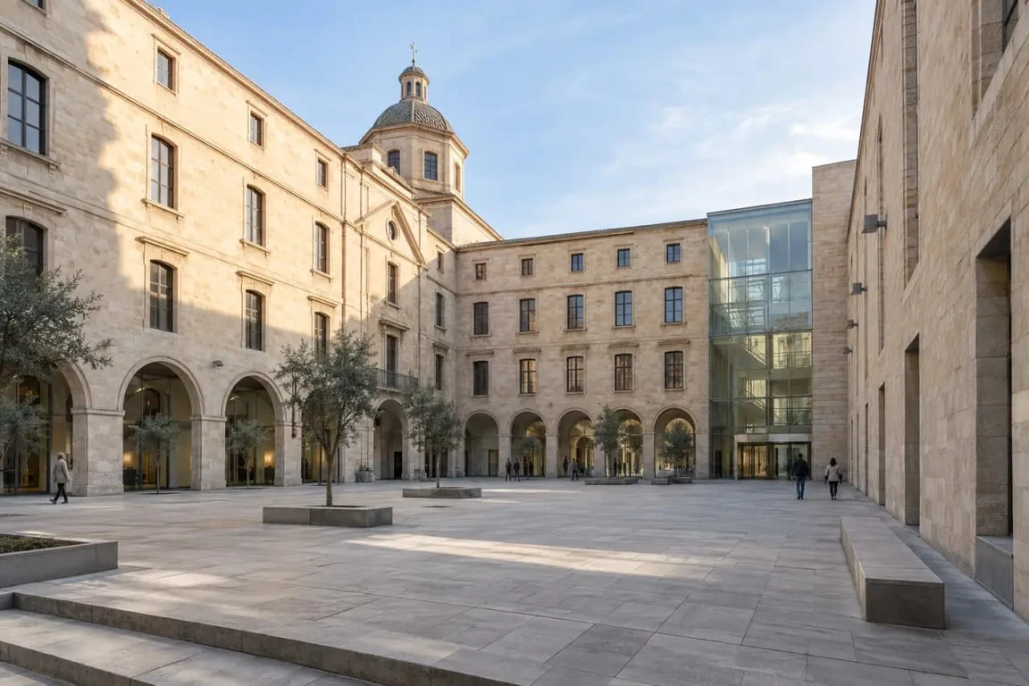 Centre de culture contemporaine de Barcelone, façade du CCCB dans l’ancienne Casa de la Caritat