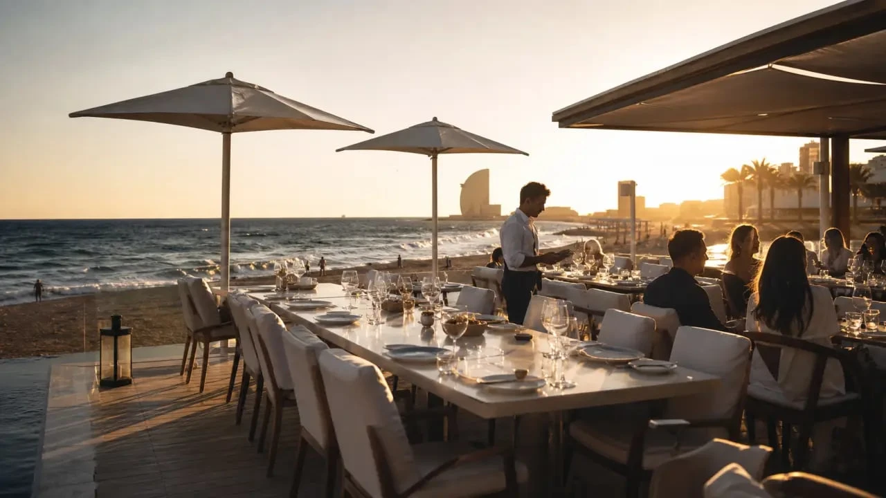Plages privées Barcelone : beach club chic face à la mer