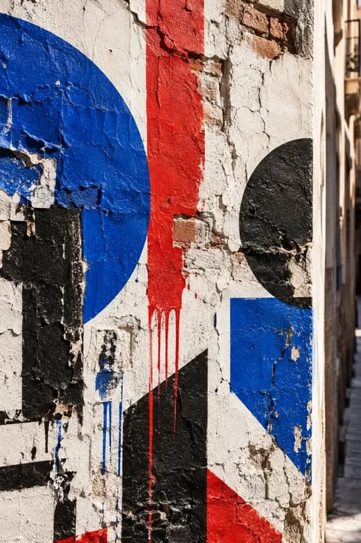 Exemple de street art urbain dans le quartier d'El Born, art moderne à Barcelone