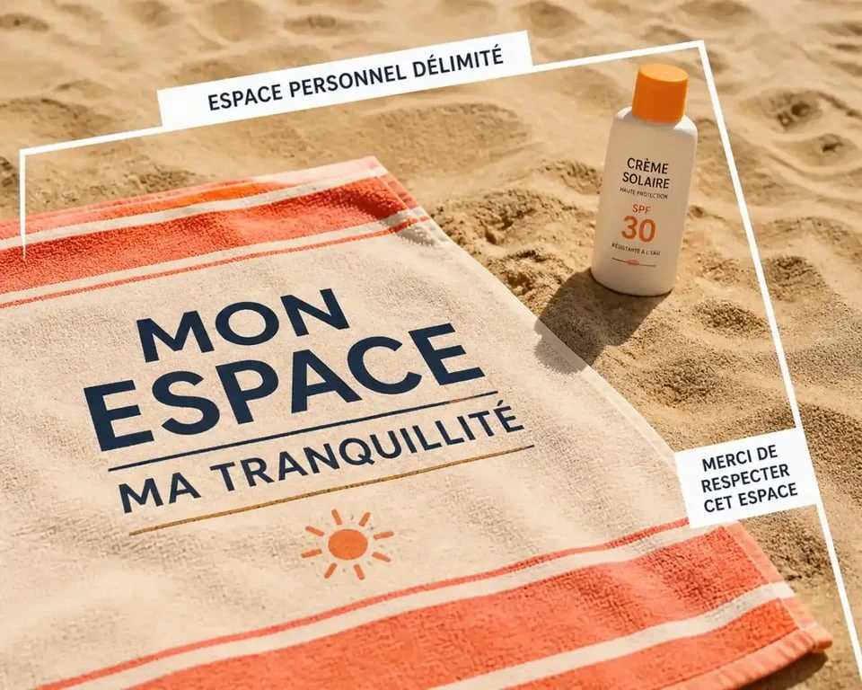 Espace personnel sur une plage nudiste à Barcelone