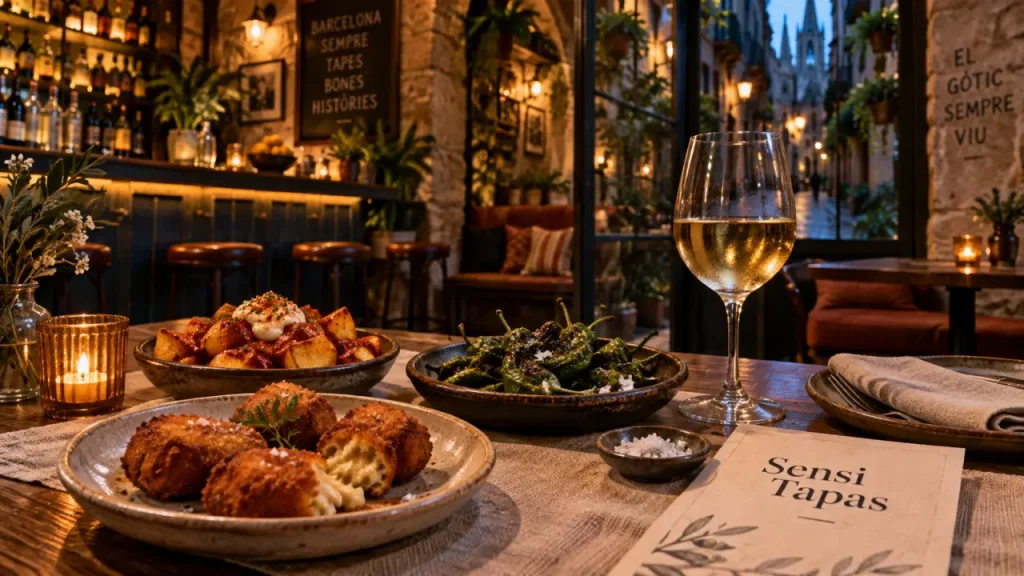 Sensi Tapas Barcelone : tapas modernes, croquetas et vin catalan en Quartier Gothique