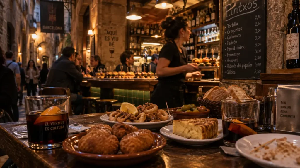 Tapas quartier gothique Barcelone : pinchos, vermouth et assiettes à partager