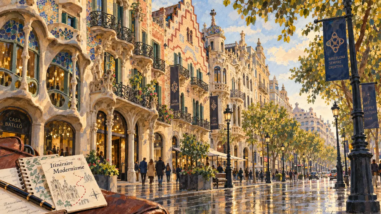 Art nouveau Barcelone : façades modernistes du Passeig de Gràcia