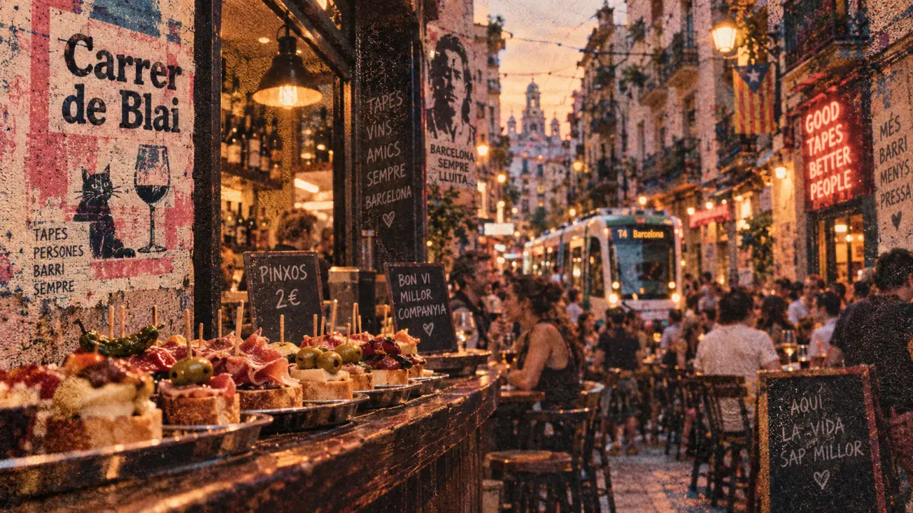 Carrer de Blai, rue tapas barcelone : pinchos pas chers