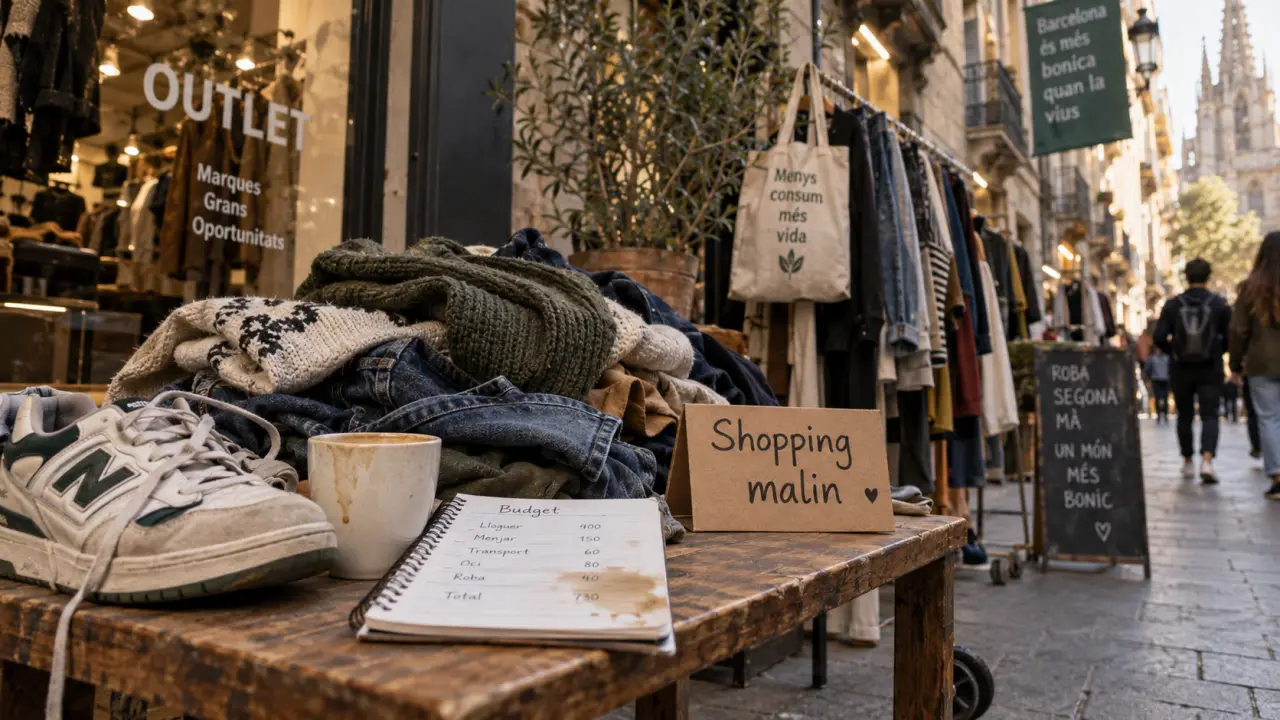 Shopping pas cher Barcelone : boutique et vêtements en rue